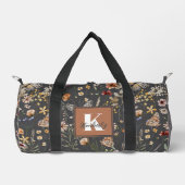 Moderne Boho-Blumen-Monogramm-Name Duffle Bag (Vorderseite)