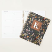 Moderne Boho-Blumen-Monogramm-Name Planer (Anzeige)