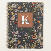 Moderne Boho-Blumen-Monogramm-Name Planer (Vorderseite)