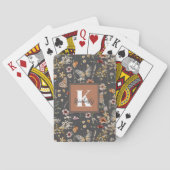 Moderne Boho-Blumen-Monogramm-Name Spielkarten (Rückseite)