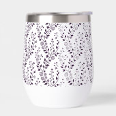 Moderne Boho-Blumenmuster Pflaume Weiß (Links)