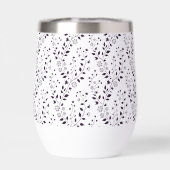 Moderne Boho-Blumenmuster Pflaume Weiß (Rückseite)