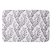 Moderne Boho-Blumenmuster Pflaume Weiß Badematte (Vorderseite)