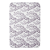 Moderne Boho-Blumenmuster Pflaume Weiß Badematte (Vorderseite Vertikal)