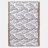 Moderne Boho-Blumenmuster Pflaume Weiß Decke (Vorderseite Vertikal)