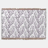 Moderne Boho-Blumenmuster Pflaume Weiß Decke (Vorderseite)