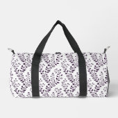 Moderne Boho-Blumenmuster Pflaume Weiß Duffle Bag (Vorderseite)