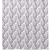 Moderne Boho-Blumenmuster Pflaume Weiß Duschvorhang (Vorderseite)