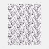 Moderne Boho-Blumenmuster Pflaume Weiß Fleecedecke (Vorderseite)