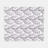 Moderne Boho-Blumenmuster Pflaume Weiß Fleecedecke (Vorderseite (Horizontal))
