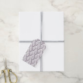 Moderne Boho-Blumenmuster Pflaume Weiß Geschenkanhänger (Mit Garn)