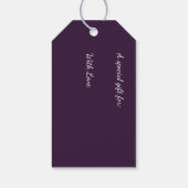 Moderne Boho-Blumenmuster Pflaume Weiß Geschenkanhänger (Rückseite)