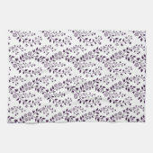 Moderne Boho-Blumenmuster Pflaume Weiß Geschirrtuch (Horizontal)