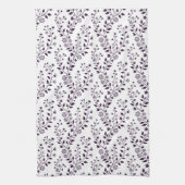 Moderne Boho-Blumenmuster Pflaume Weiß Geschirrtuch (Vertikal)