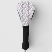 Moderne Boho-Blumenmuster Pflaume Weiß Golf Headcover (Vorderseite)