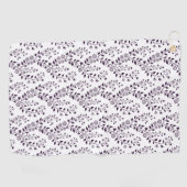Moderne Boho-Blumenmuster Pflaume Weiß Golfhandtuch (Horizontal)