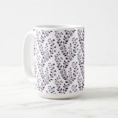 Moderne Boho-Blumenmuster Pflaume Weiß Kaffeetasse (Vorderseite Links)