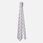 Moderne Boho-Blumenmuster Pflaume Weiß Krawatte (Vorderseite)