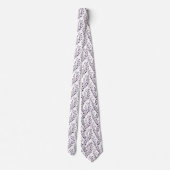 Moderne Boho-Blumenmuster Pflaume Weiß Krawatte (Rückseite)