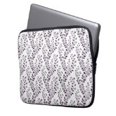 Moderne Boho-Blumenmuster Pflaume Weiß Laptopschutzhülle (Vorderseite Links)