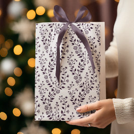 Moderne Boho-Blumenmuster Pflaume Weiß Mittlere Geschenktüte