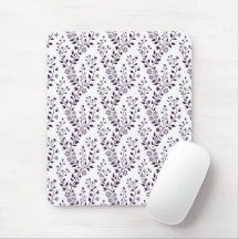 Moderne Boho-Blumenmuster Pflaume Weiß