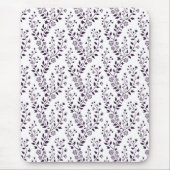 Moderne Boho-Blumenmuster Pflaume Weiß Mousepad (Vorne)