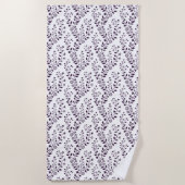 Moderne Boho-Blumenmuster Pflaume Weiß Strandtuch (Vorderseite)