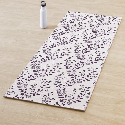 Moderne Boho-Blumenmuster Pflaume Weiß Yogamatte (Beispiel)