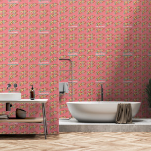 Moderne Boho-Blumenmuster Rosa Tapete