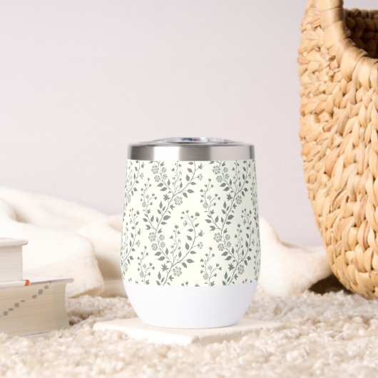 Moderne Boho-Blumenmuster Sage Cream (Wohnzimmer (gedreht))