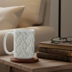 Moderne Boho-Blumenmuster Sage-Creme Kaffeetasse