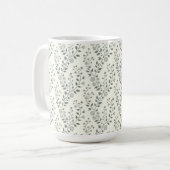 Moderne Boho-Blumenmuster Sage-Creme Kaffeetasse (Vorderseite Links)