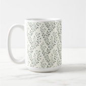 Moderne Boho-Blumenmuster Sage-Creme Kaffeetasse (Links)