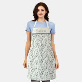Moderne Boho-Blumenmuster Sage-Creme Schürze (Getragen)