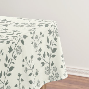 Moderne Boho-Blumenmuster Sage-Creme Tischdecke