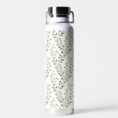 Moderne Boho-Blumenmuster Sage-Creme Trinkflasche (Rückseite)