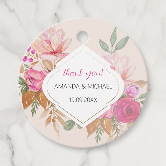 Moderne Boho-Blumenorganisation Geschenkanhänger (Vorderseite)