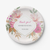 Moderne Boho-Blumenorganisation Pappteller (Vorderseite)