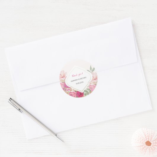 Moderne Boho-Blumenorganisation Runder Aufkleber (Umschlag)