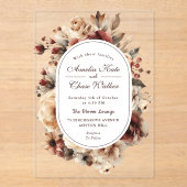 Moderne Boho-Blumenzarge Acryleinladungen (Vorderseite)