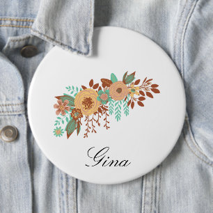 Moderne Boho Blumig  Button