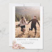 Moderne Boho Blush Pampas Grass Wedding Einladung (Rückseite)