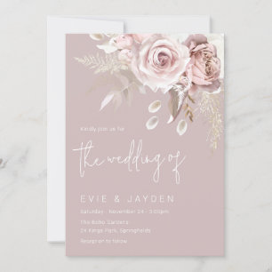 Moderne Boho Blush Wedding Einladung
