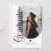 Moderne Boho-Bogen 2 Fotos Abschluss Einladung (Vorderseite)