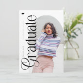 Moderne Boho-Bogen 2 Fotos Abschluss Einladung (Stehend Vorderseite)
