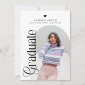 Moderne Boho-Bogen 2 Fotos Abschluss Einladung (Vorderseite)