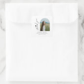 Moderne Boho-Bogen-Foto-Abschluss-Dankeschön Quadratischer Aufkleber (Tasche)