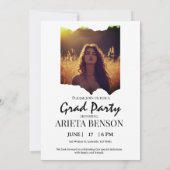 Moderne Boho-Bogen-Foto-Abschlussankündigung Einladung (Rückseite)