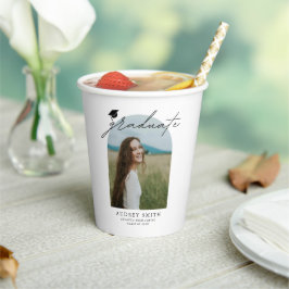 Moderne Boho-Bogen-Foto-Abschlussfeier-Papierbeche Pappbecher